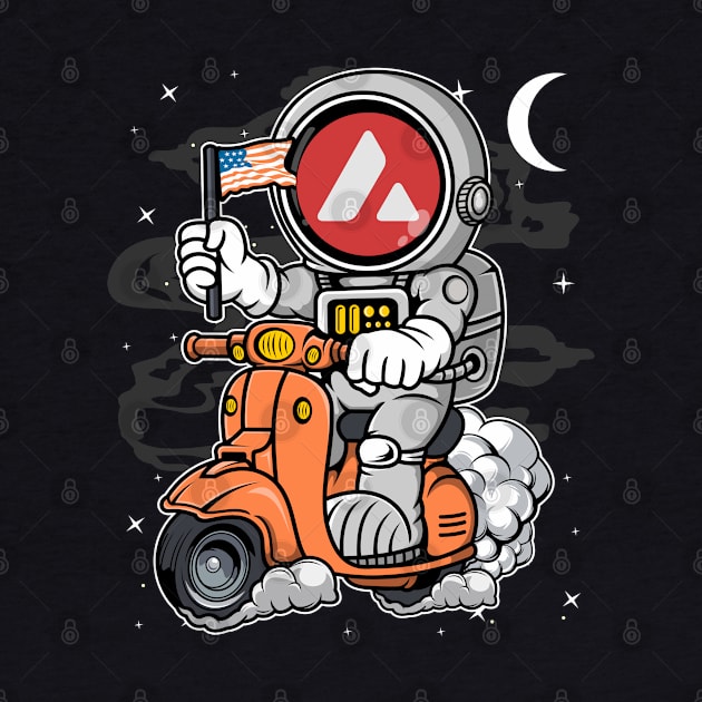 Astronaut Scooter Avalanche AVAX Coin To The Moon Crypto Token Cryptocurrency Blockchain Wallet Birthday Gift For Men Women Kids by Thingking About